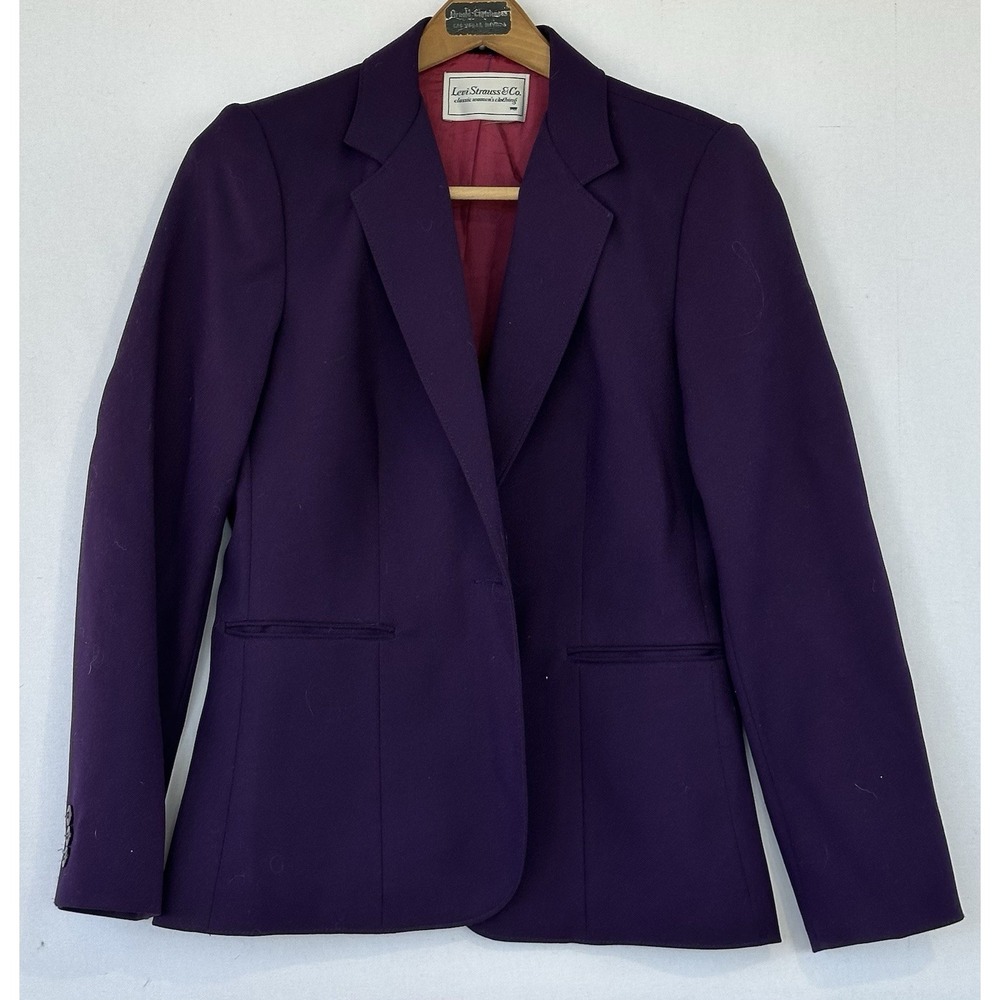 Levi Strauss Blazer Vintage 80s Secretary Women 12 Purple Excellent